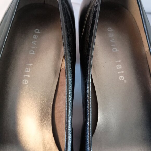 David Tate Supreme Black Nappa Leather Comfort Pump Low Heel Shoes 10W - Picture 11 of 12